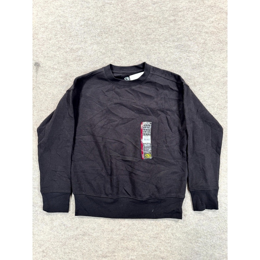 Athletic Works AW Core Sweatshirt Boys S 6-7 Black Fleece Lined Pullover Cotton